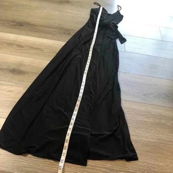 Misa Los Angeles Domino Vneck Knot Front Tie Womens Maxi Dress Size XS - Picture 3 of 9